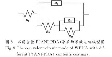 不同含量Ｐ （ ＡＮＩ － ＰＤＡ ）涂層的等效電路模型圖