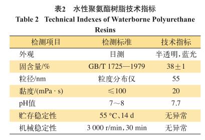 水性聚氨酯樹脂技術指標