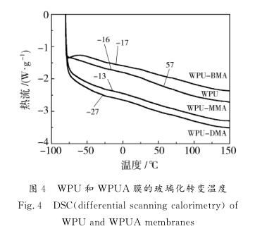 ＷＰＵ 和 ＷＰＵＡ膜的玻璃化轉變溫度