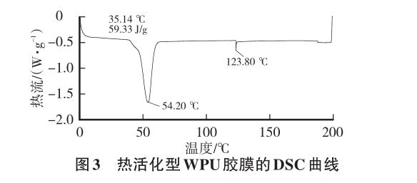 熱活化型WPU膠膜的DSC曲線